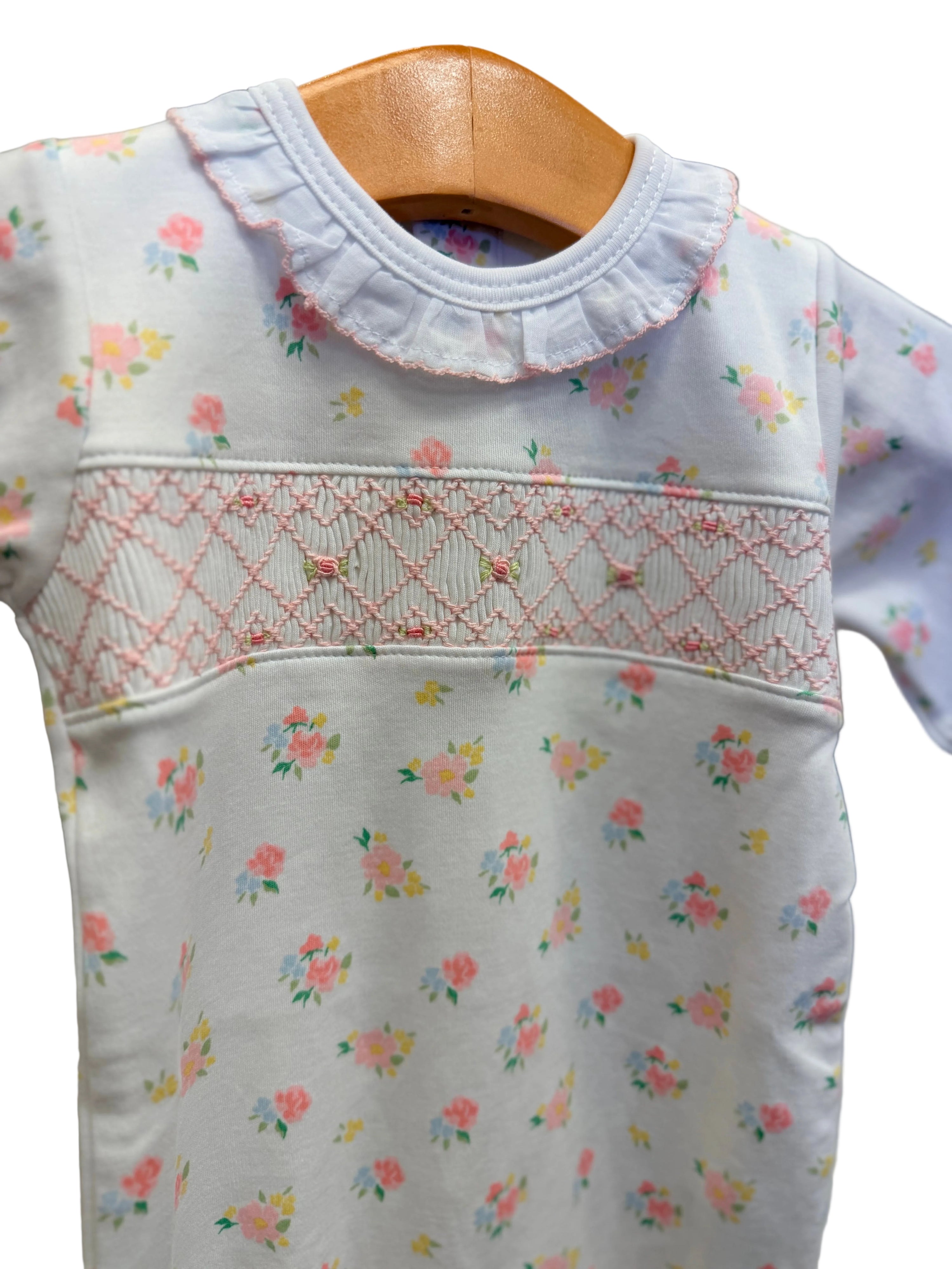 English Roses Smocked Footie
