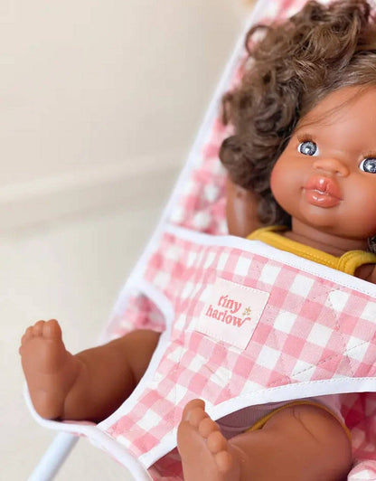 Pink Gingham Baby Doll Stroller