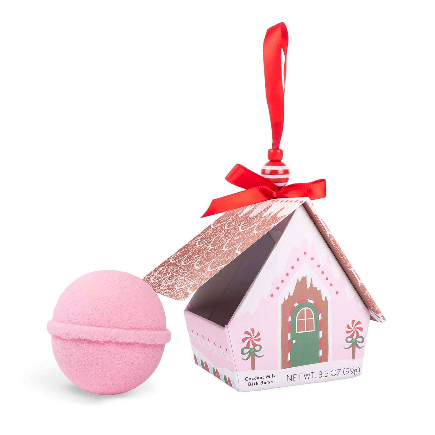 Cait + Co - Bath Bomb Christmas Ornament House: Pink