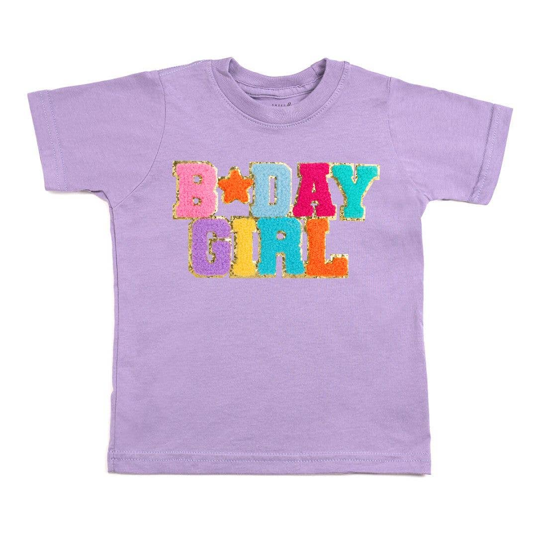 Birthday Girl Patch T-Shirt: Lavender