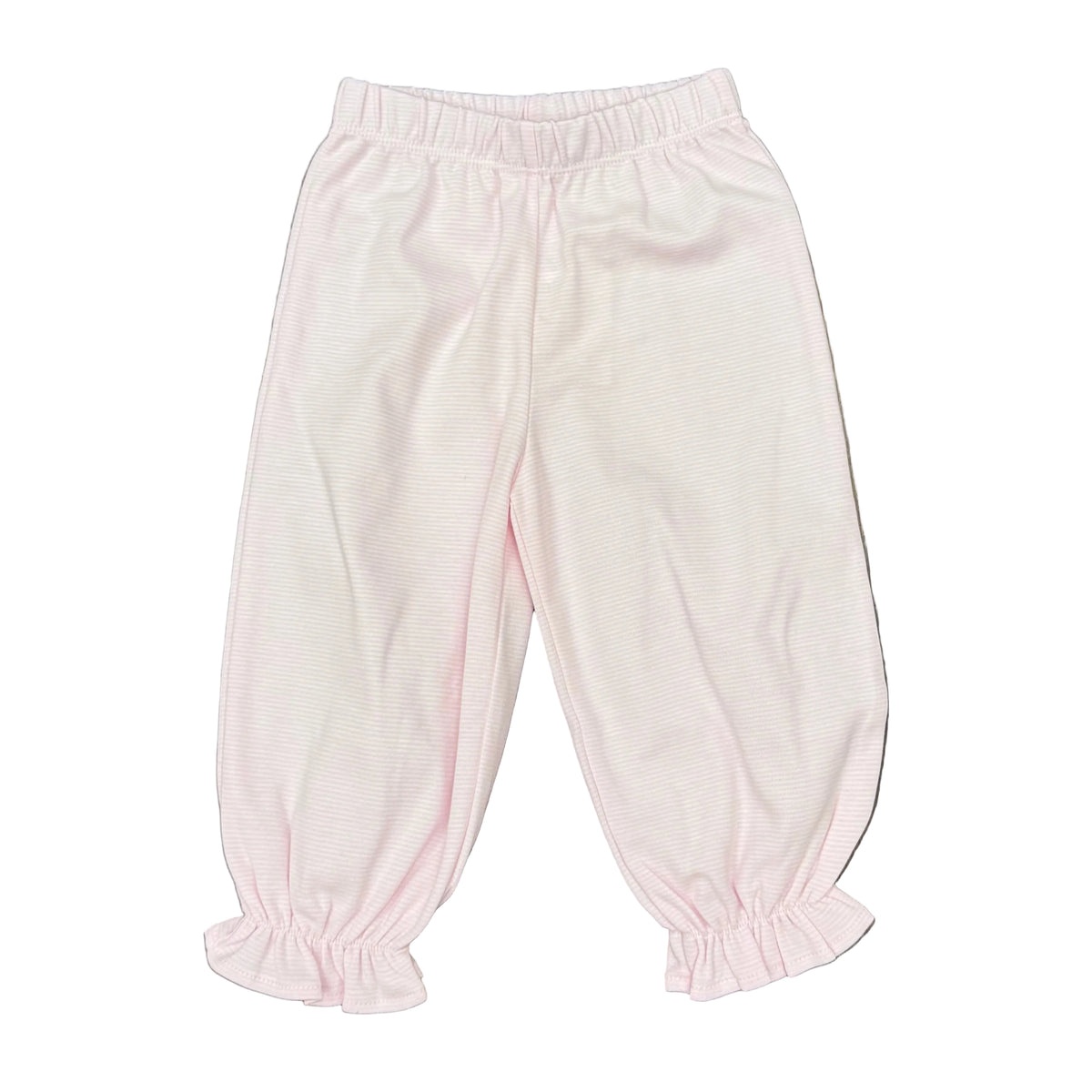 Girls Ruffle Bloomer Pants: Light Pink Stripe
