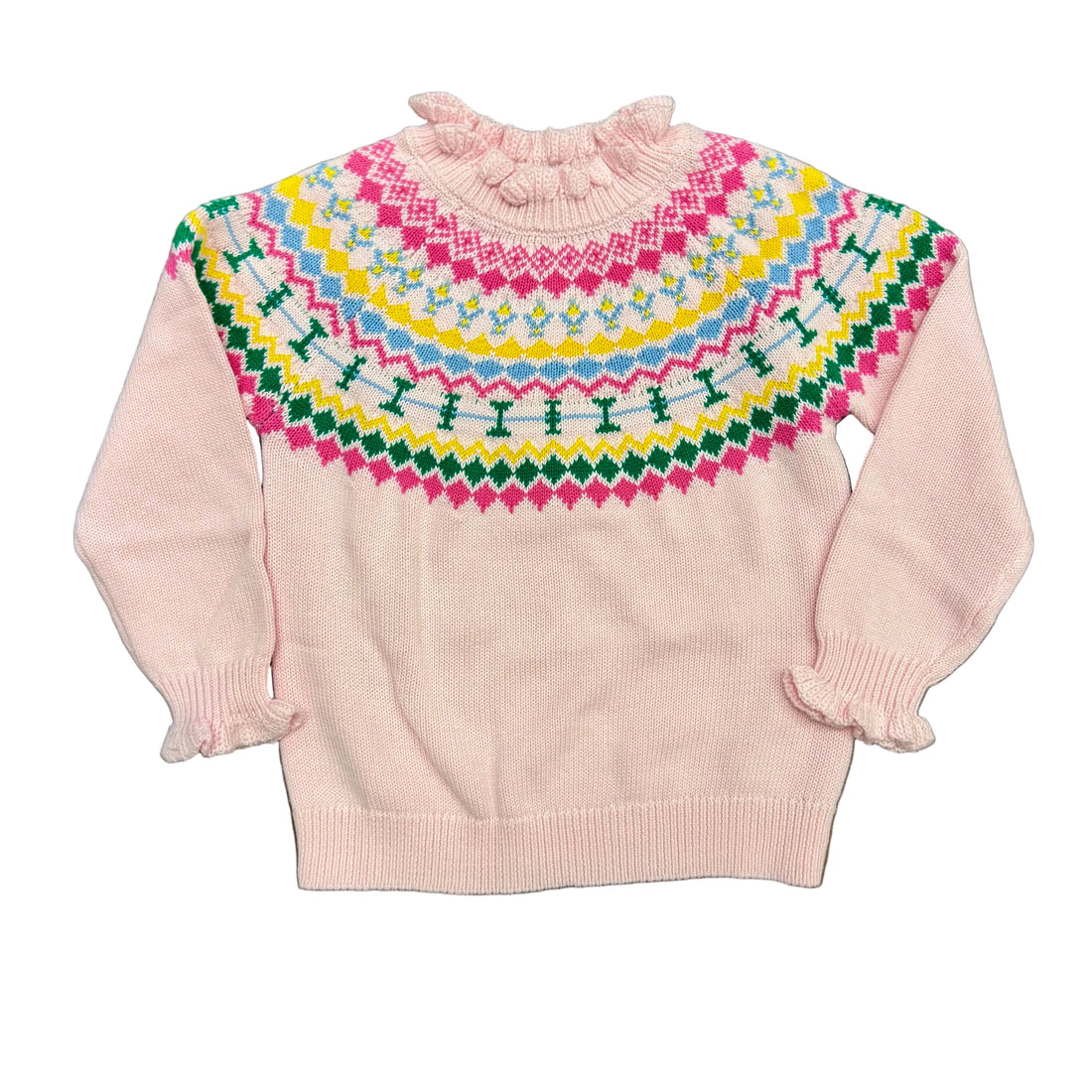 Multicolor Ruffle Collar Sweater
