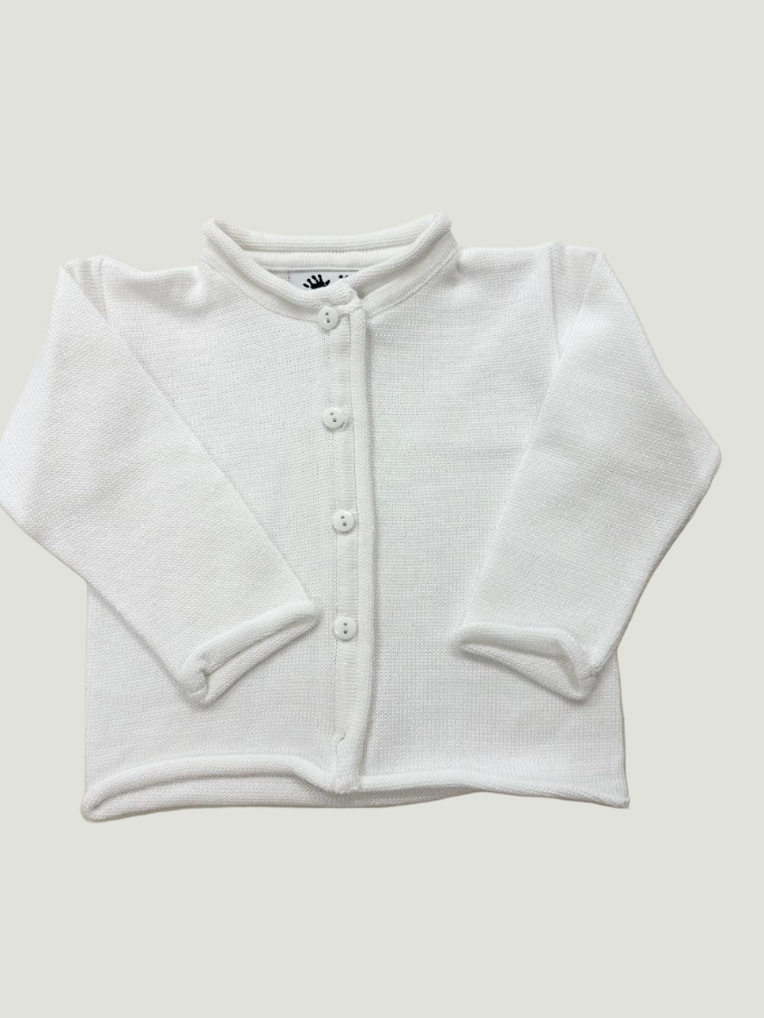 Rollneck Cardigan Sweater: White