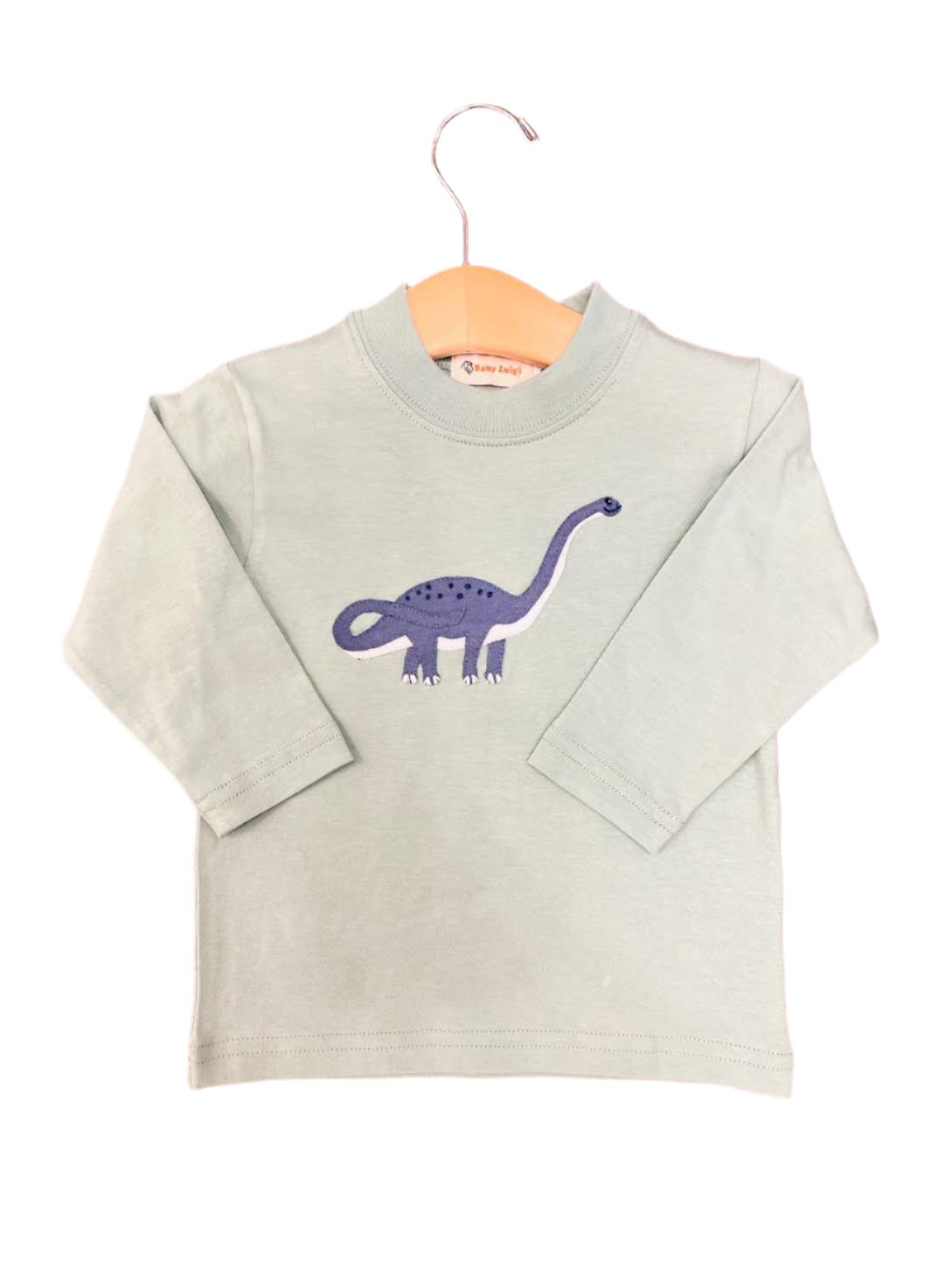 Luigi Kids Boys LS T-Shirt: Med. Ambrosia with Brontosaurus