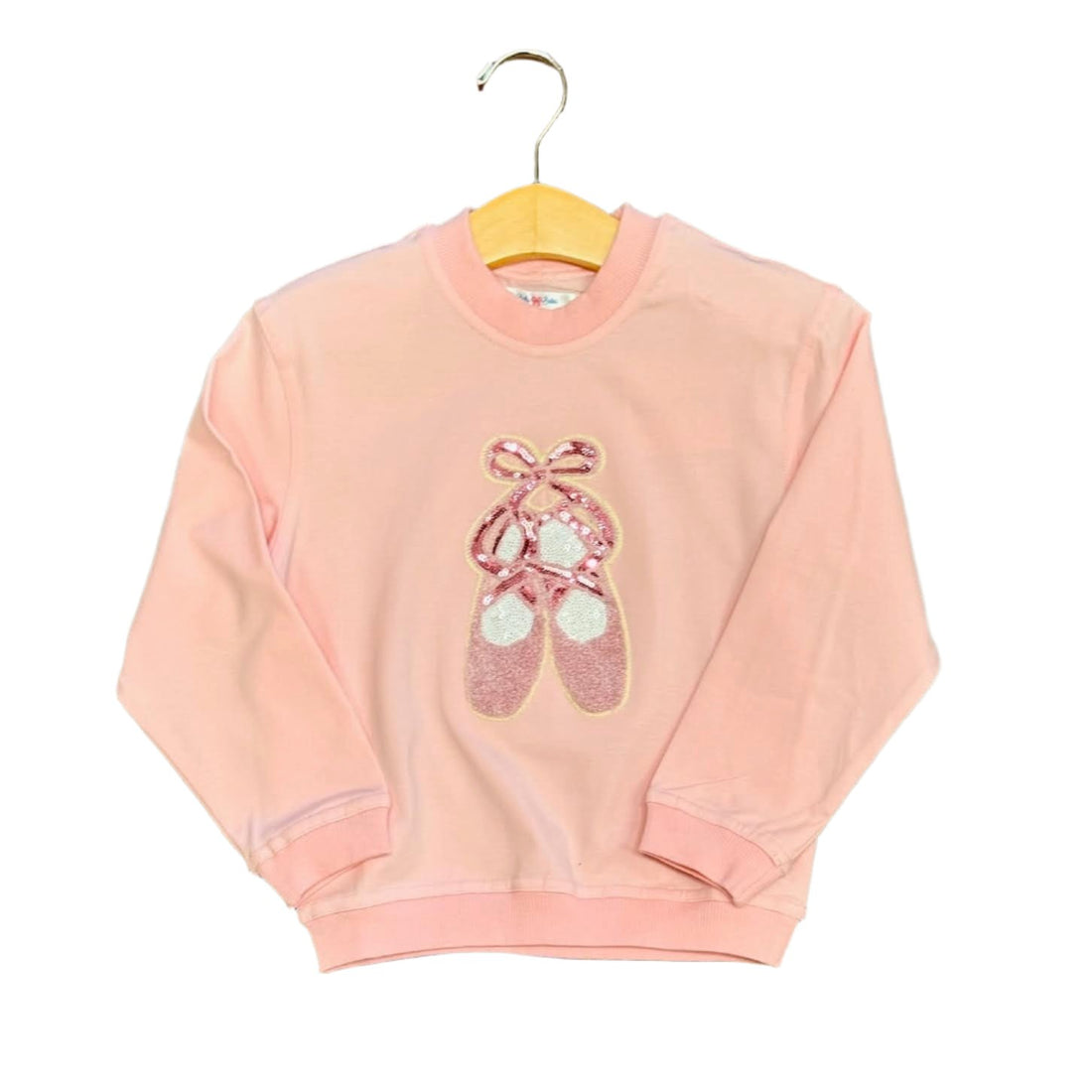 Pink Ballet Slippers Sequin LS Puff Sweatshirt