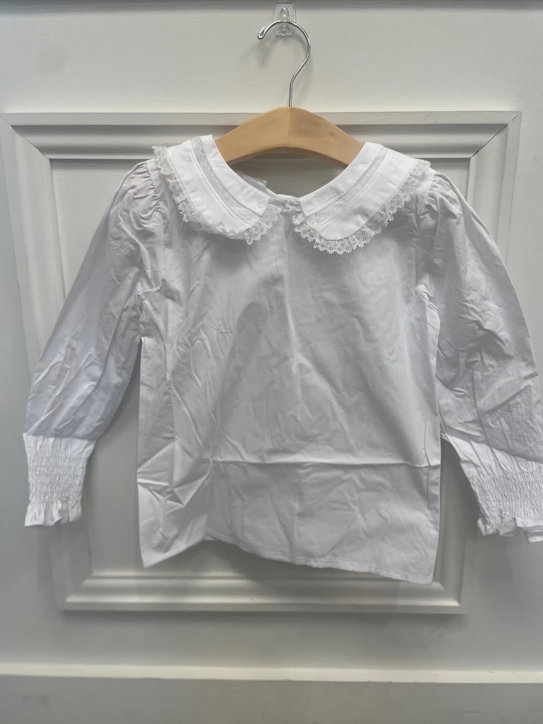 White Lace Peter Pan Collar Shirt