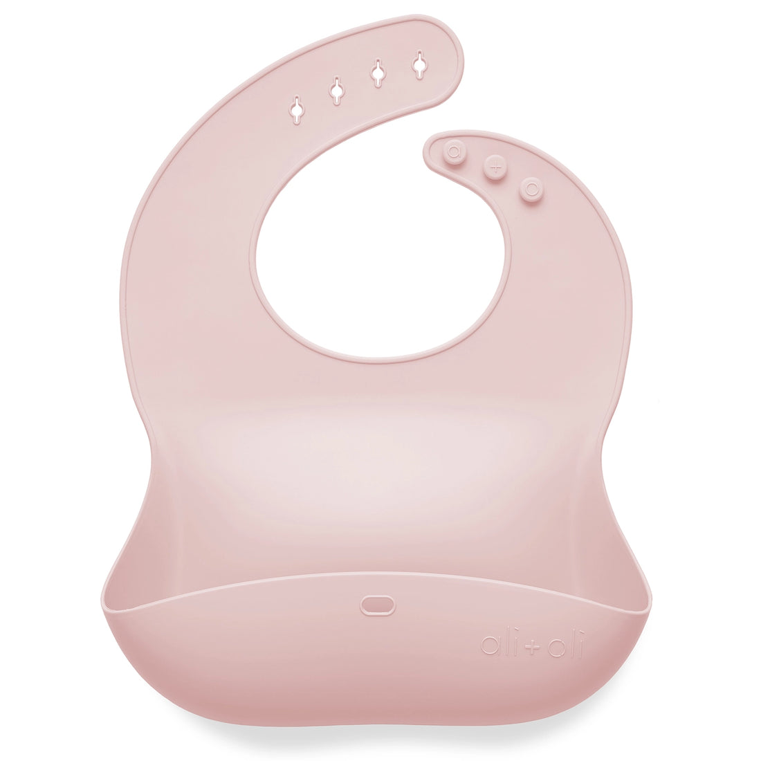 Silicone Roll Up &amp; Stay Closed Baby Bib: True Pink