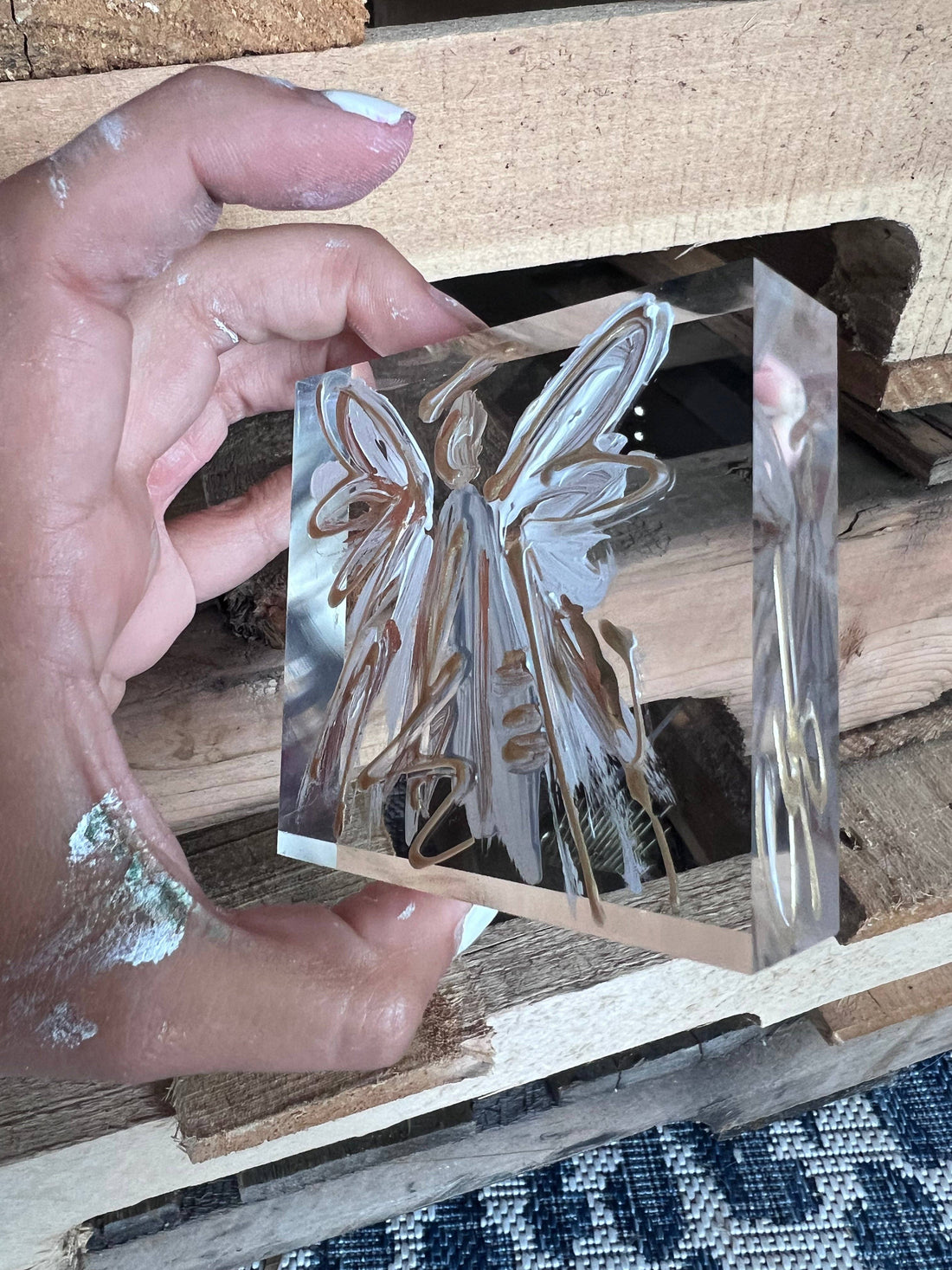 Neutral Angel on Lucite Block