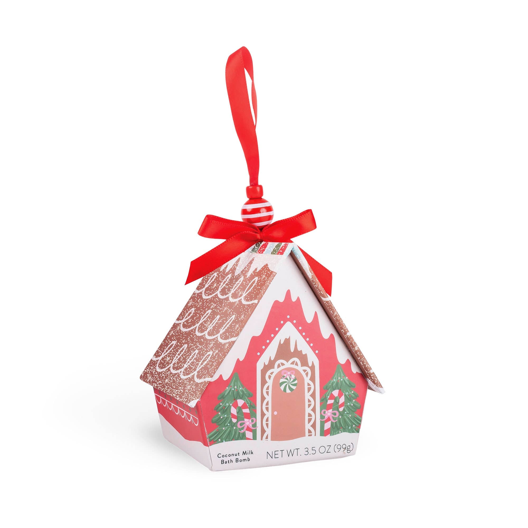 Cait + Co - Bath Bomb Christmas Ornament House: Red