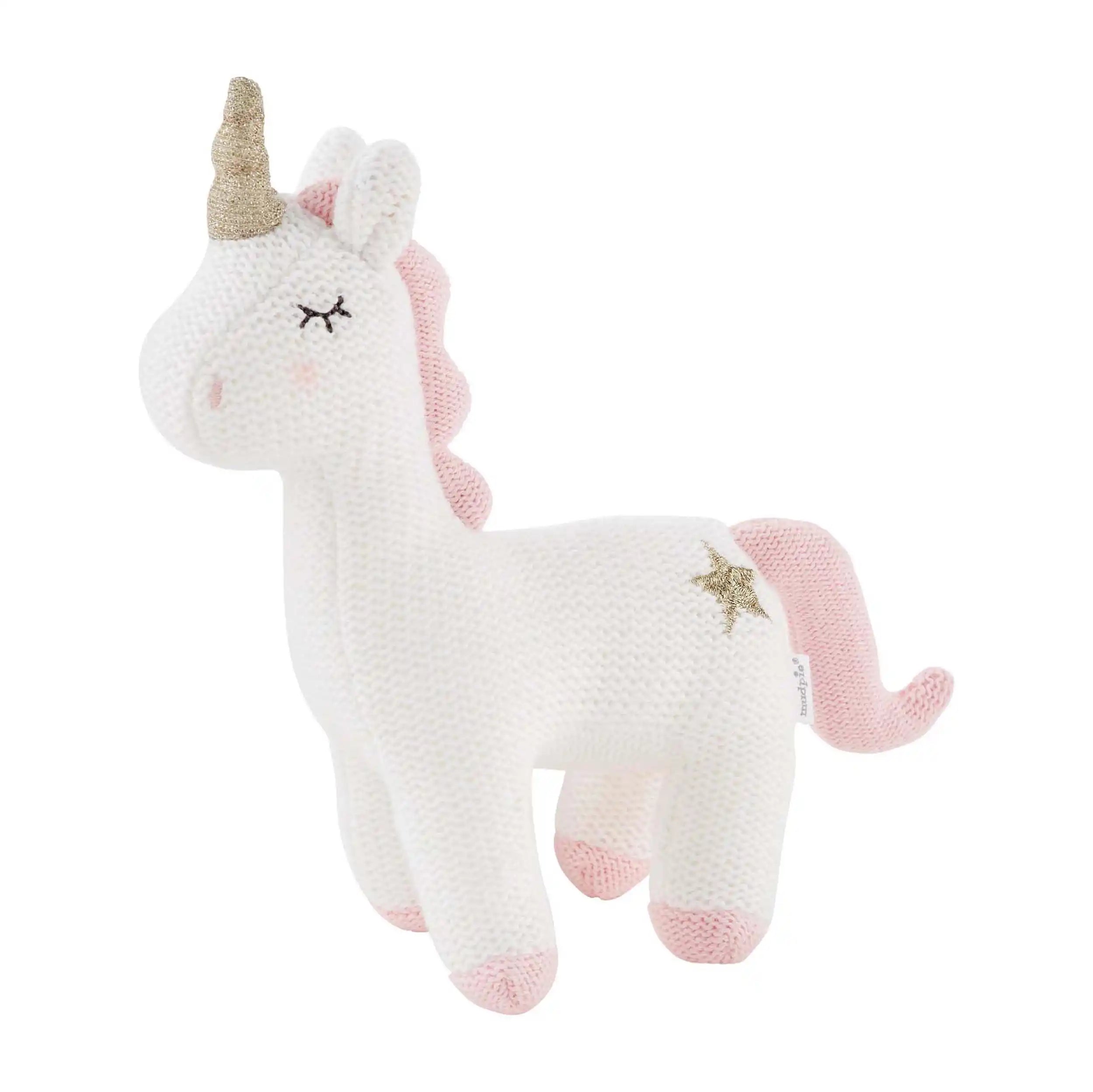 Mud Pie Knit Unicorn Rattle