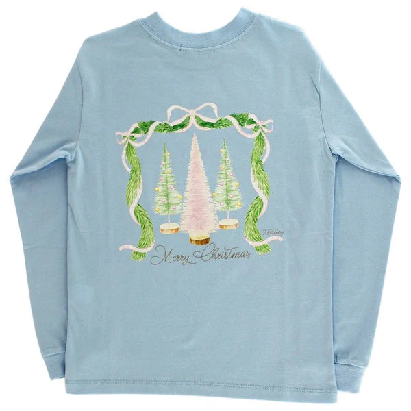 LS Girls Logo Tee: Bottle Brush on Bayberry