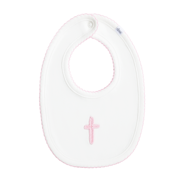 Crochet Cross Bib: Light Pink