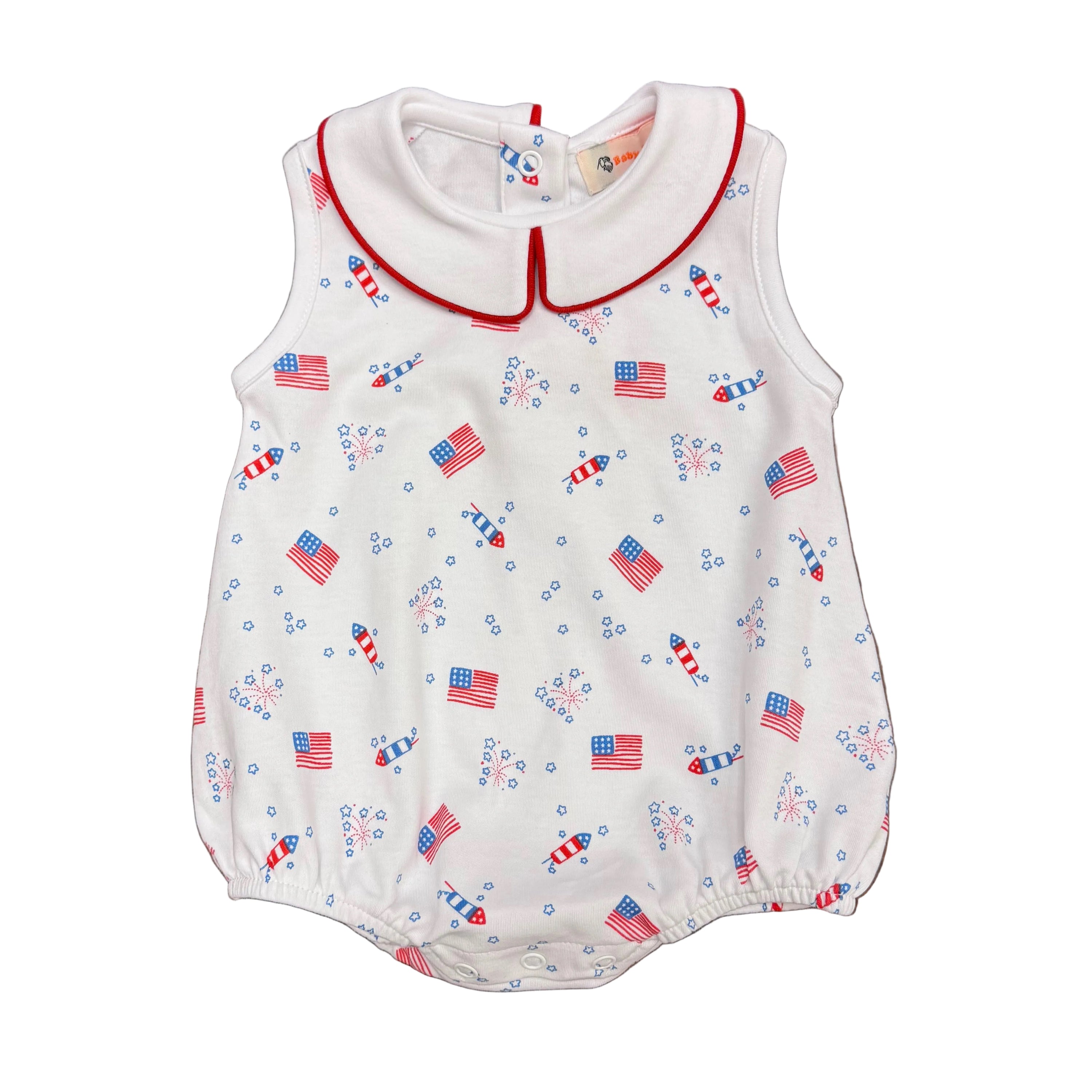 Sleeveless Boy Bubble: Flags &amp; Fireworks