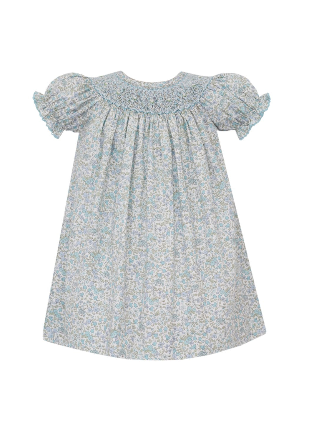Andrea Blue Liberty Floral Smocked Bishop Dress