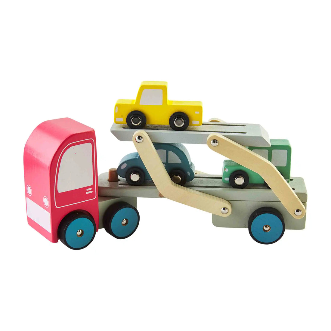 Mud Pie Wood Car Carrier Truck Toy