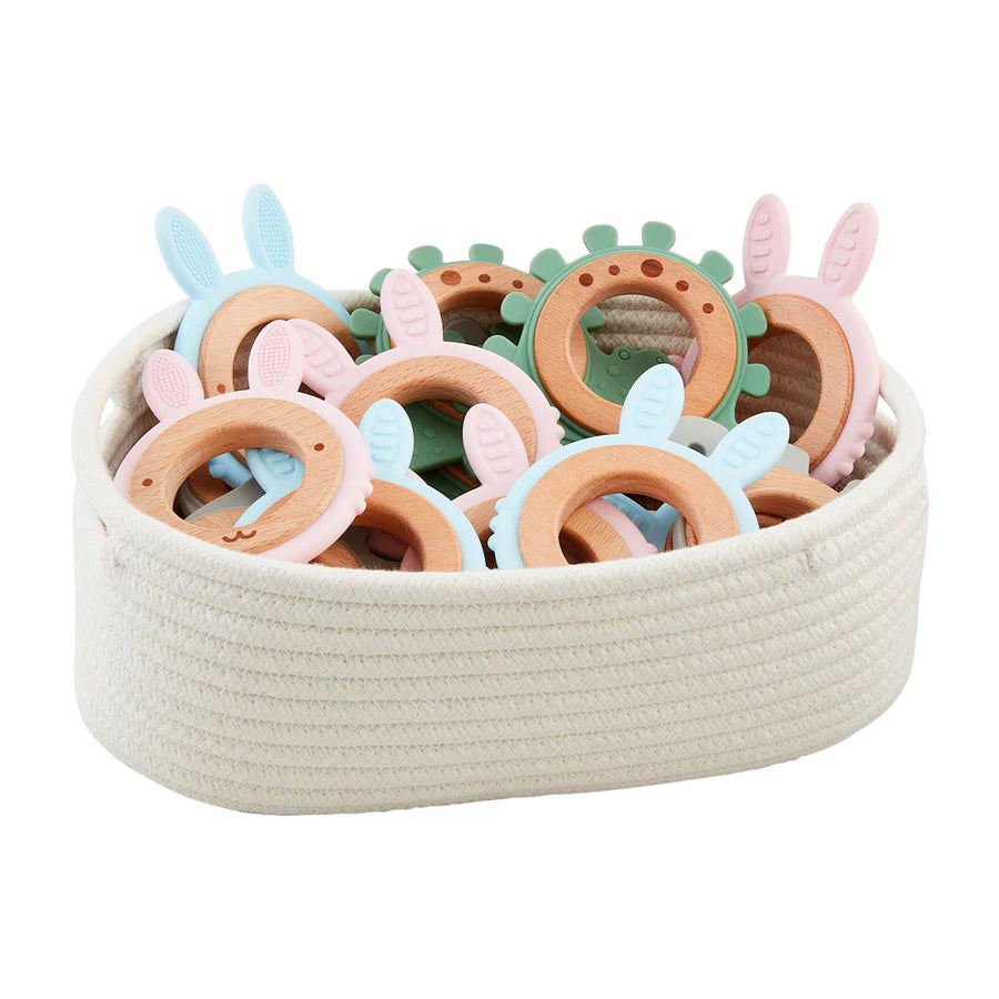 Silicone &amp; Wood Animal Teethers (Assorted)