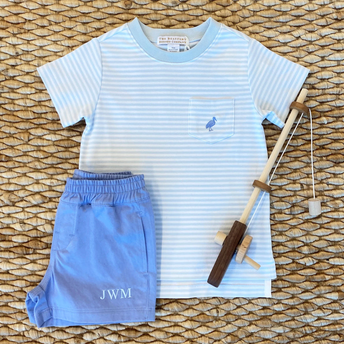 TBBC Carter Crewneck: Buckhead Blue Stripe with Park City Periwinkle