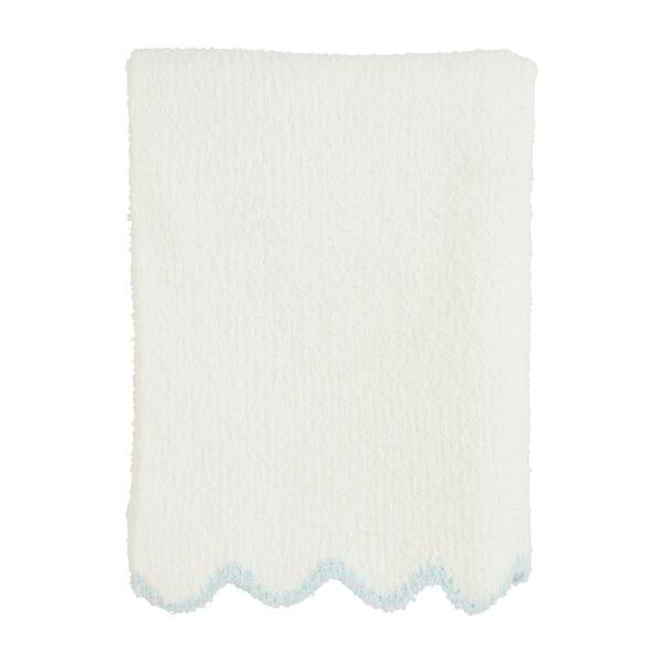 Blue Scallop Chenille Blanket