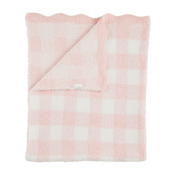 Pink Gingham Chenille Baby Blanket