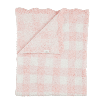 Pink Gingham Chenille Baby Blanket