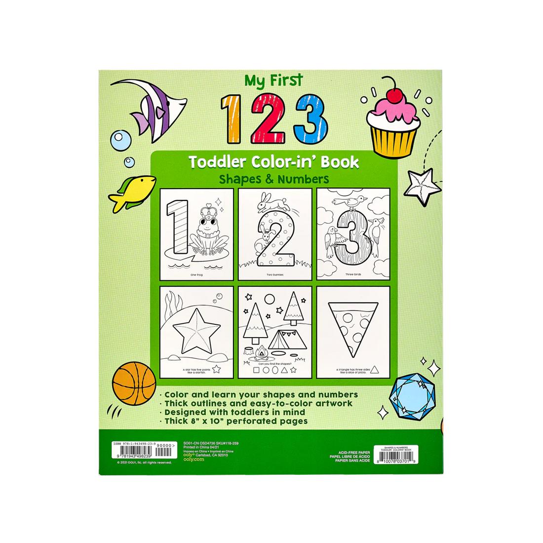 123: Shapes + Numbers Toddler Coloring Book