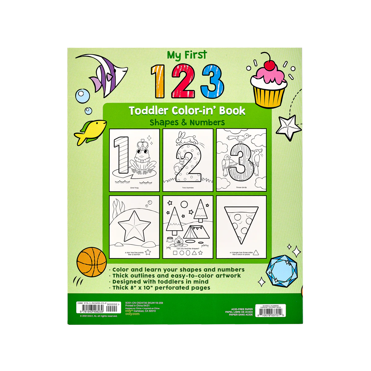 123: Shapes + Numbers Toddler Coloring Book