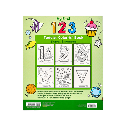 123: Shapes + Numbers Toddler Coloring Book