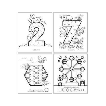 123: Shapes + Numbers Toddler Coloring Book