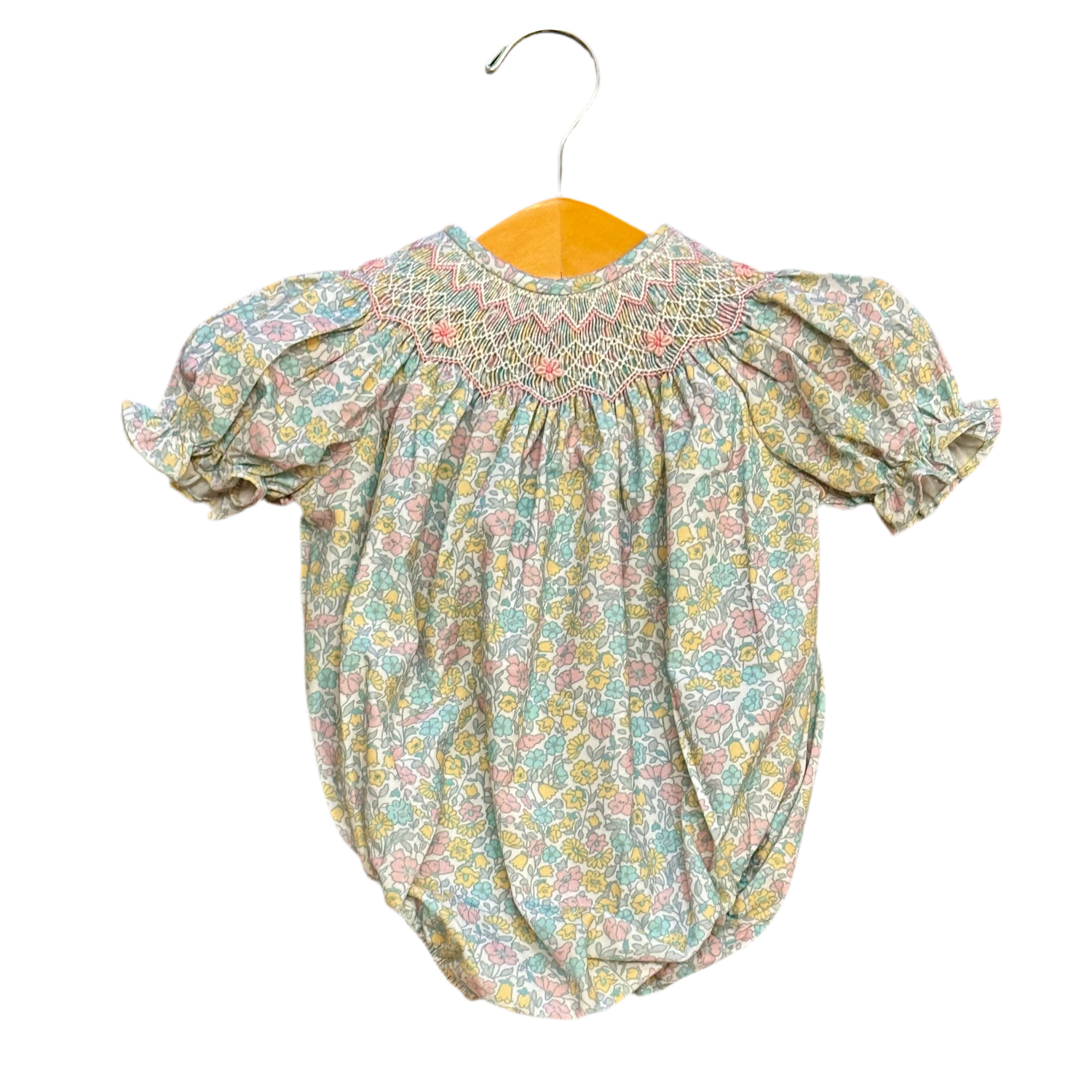 Yvonne Smocked Bubble: Pink, Yellow, Mint