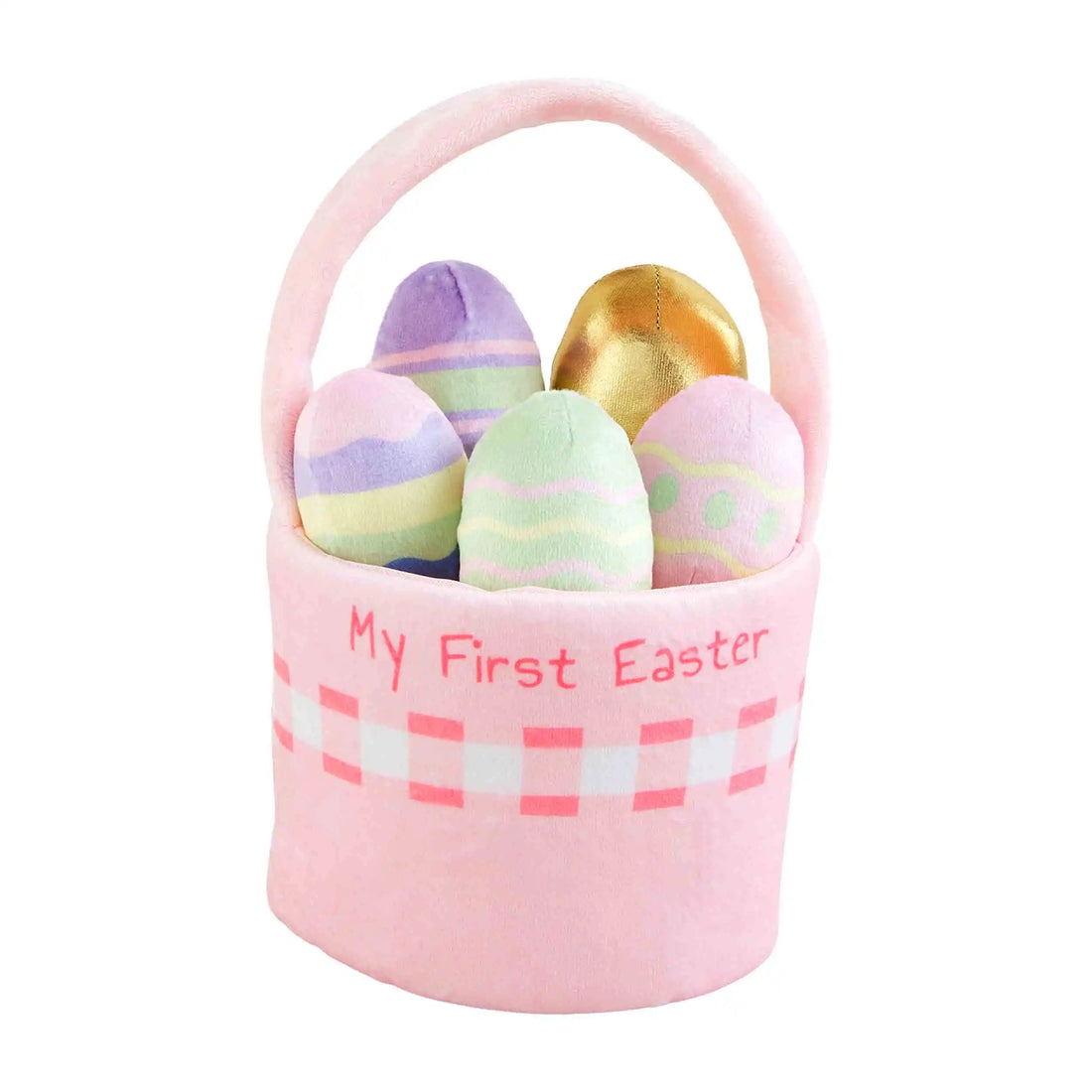 Mud Pie Pink My First Easter Basket Plush Set