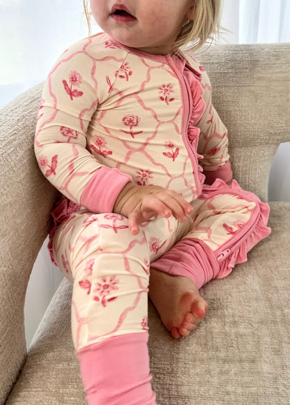 2-Way Zipper Romper: Blush &amp; Bloom