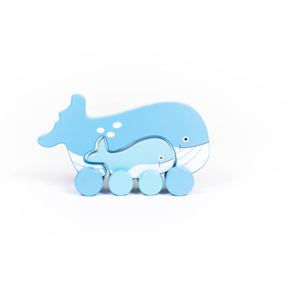 Whale Big &amp; Little Wooden Roller