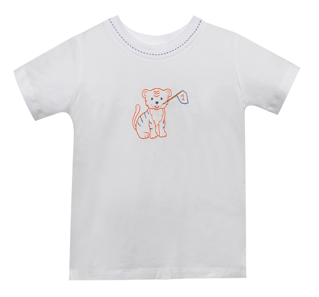 Tiger with Flag Navy/Orange T-Shirt