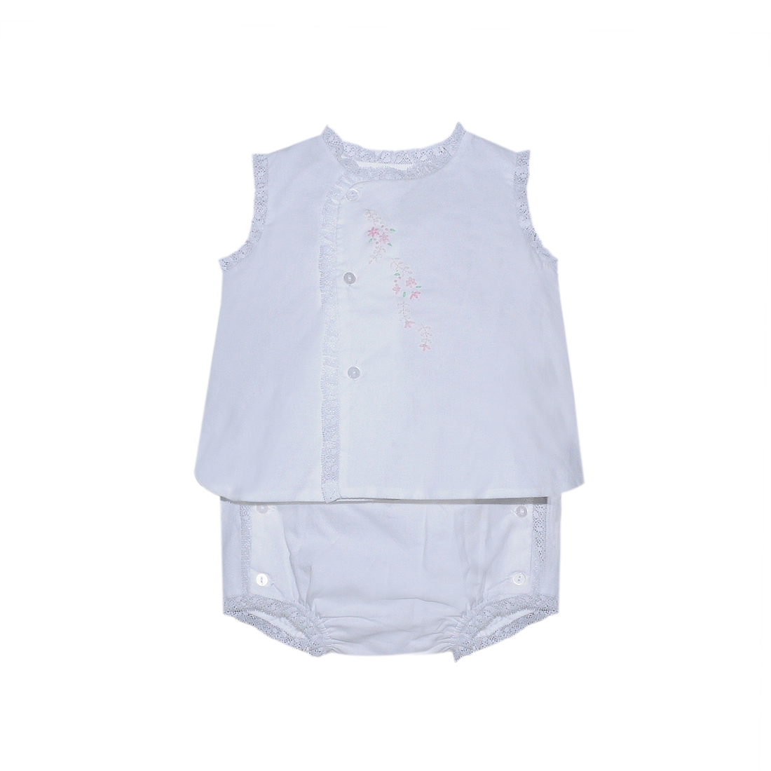 White Blanche Diaper Set