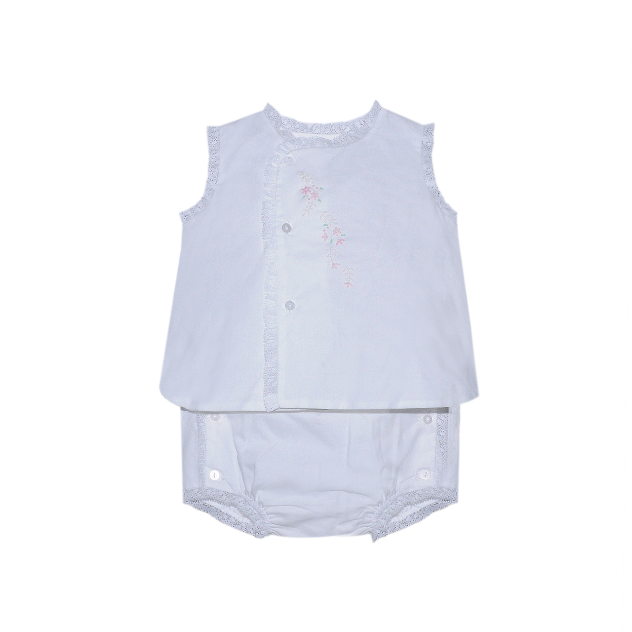 White Blanche Diaper Set