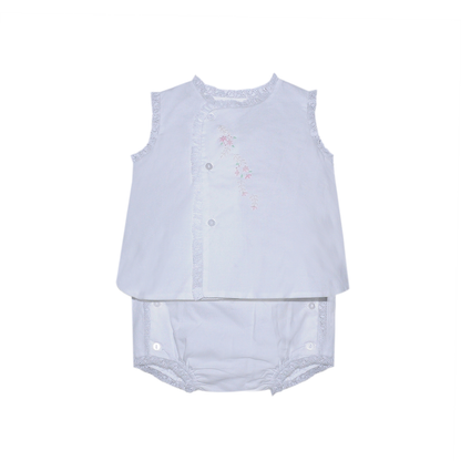 White Blanche Diaper Set