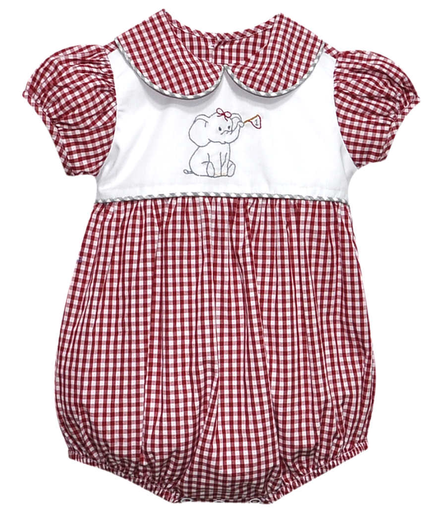 Elephant with Flag Crimson/Grey Girl Bubble