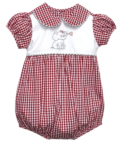 Elephant with Flag Crimson/Grey Girl Bubble