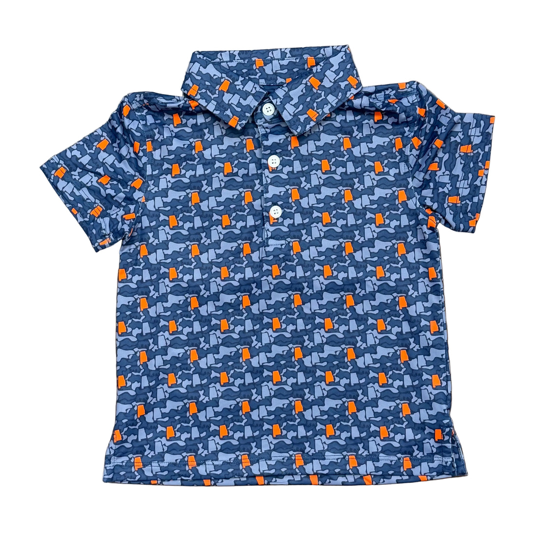 Navy/Orange AL Camo Performance SS Polo
