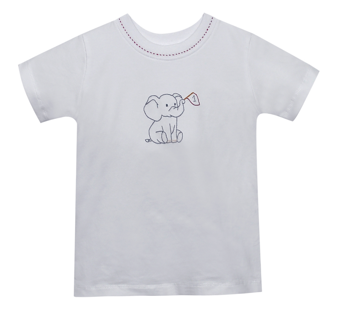Elephant with Flag Crimson/Grey T-Shirt