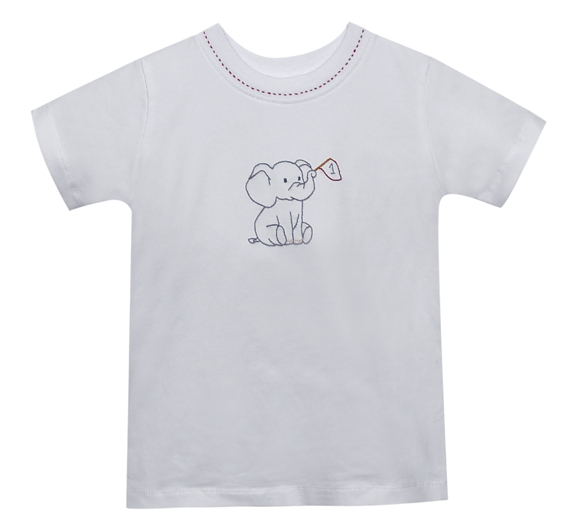 Elephant with Flag Crimson/Grey T-Shirt