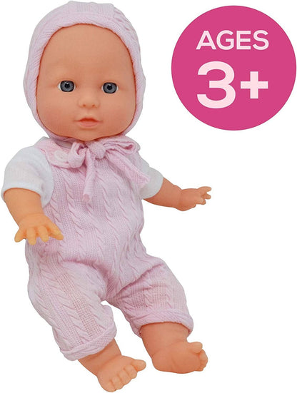 12 inch Realistic Baby Doll with Soft Body: Pink Romper &amp; Bonnet