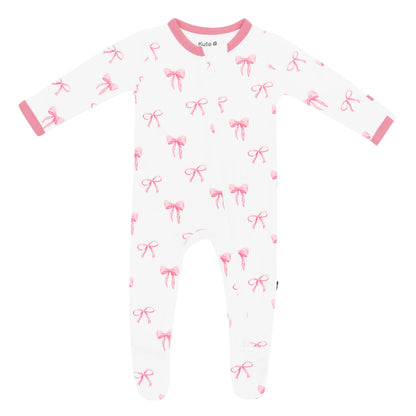 Kyte Baby Zippered Footie: Bow