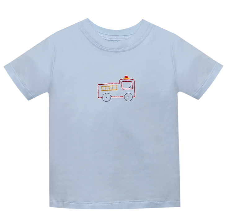 Light Blue Forest Shirt: Fire Truck