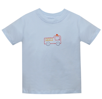 Light Blue Forest Shirt: Fire Truck