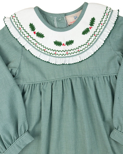 Holly Smocked Green Check Bubble