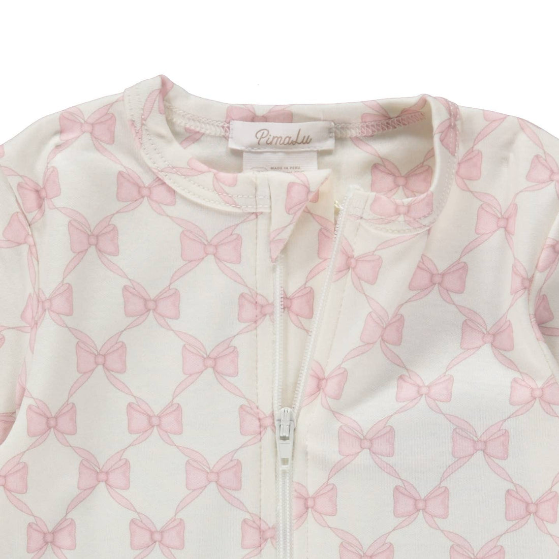 Pimalu Zipper Footie: Bows