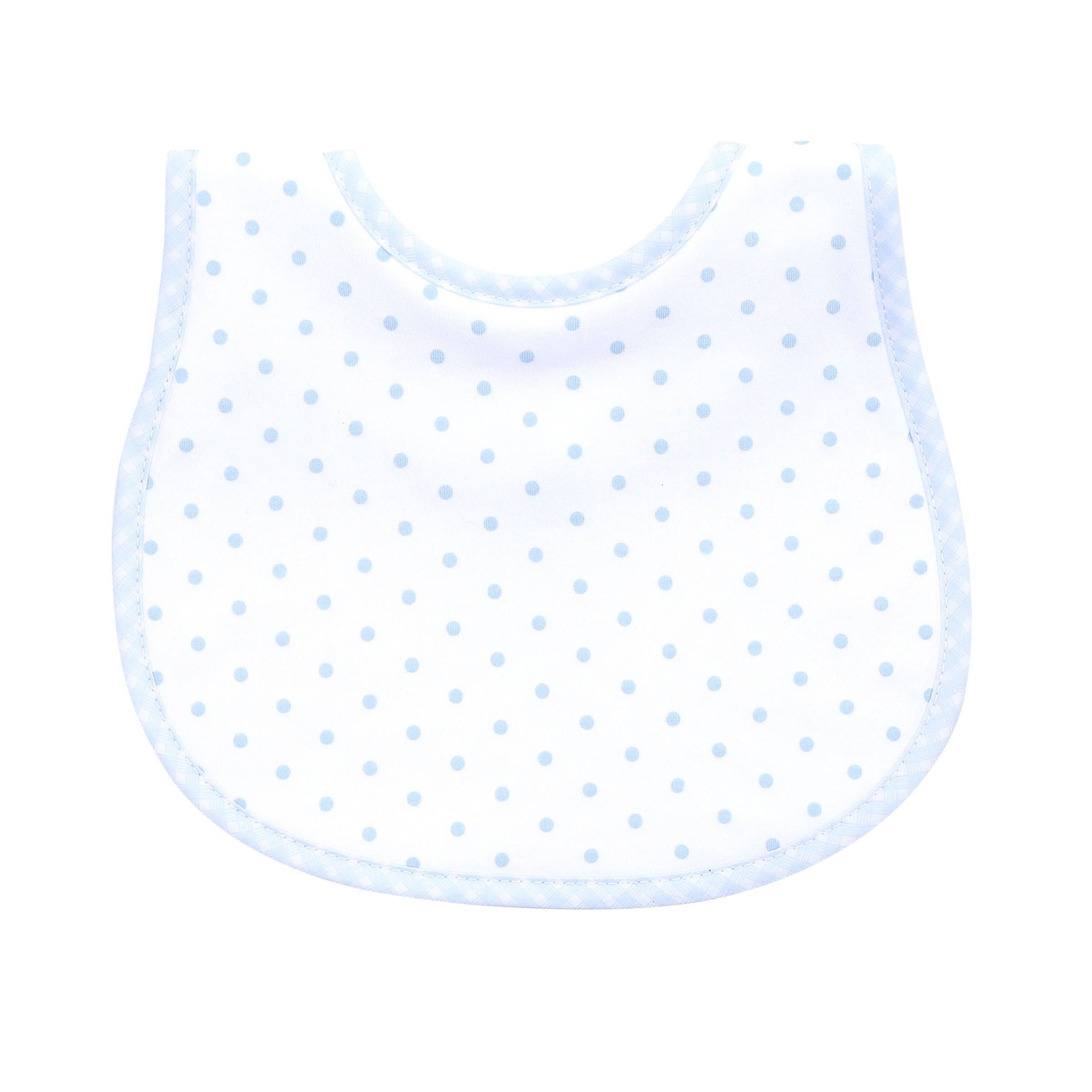 Gingham Dots Bib: Blue