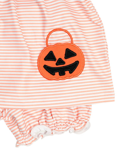 Jackolantern Pockets Striped Knit Bloomer Set