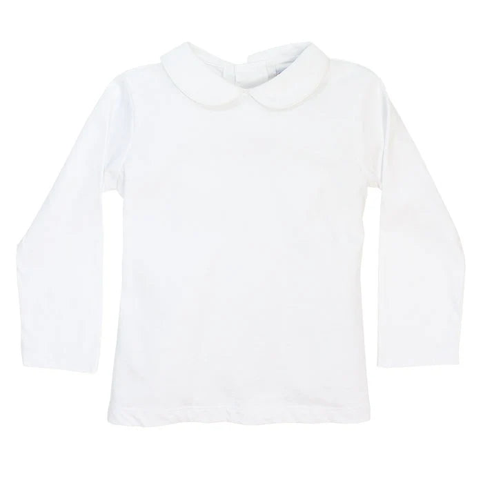 Bailey Boys White LS Knit Unisex Piped Shirt